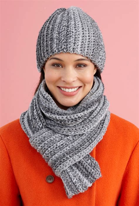 Cool + Chic CROCHET HAT + SCARF SET .